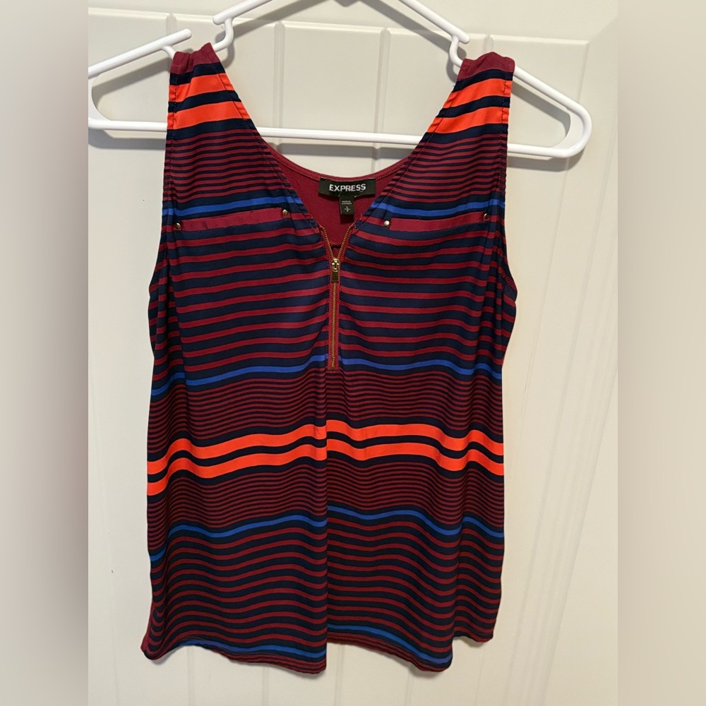 Express Women's Tank Top with Red and Blue Stripes